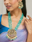 22K Gold-Plated Zircon Studded & Stone Beaded Strings Necklace Set