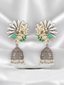 Oxidised Silver Peacock Design Jhumka Earrings