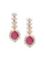 Roohani American Diamond High Low Ruby Necklace Set