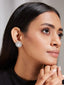 Silver Stone Studded Floral Earrings