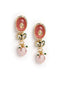 22K Gold Plated Radiant Rose Stone Kundan Necklace
