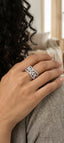 Petals American Diamond Band Adjustable Ring