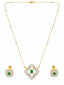 22k Gold Plated Emerald Regal Diamond Necklace set