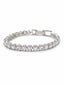 Nuyug Oval Solitaire Diamond Silver Tennis Bracelet