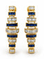 Prism Party Baguette Diamond Blue Dangler Earrings