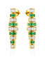 Emerald Flick Baguette Diamond Dangler Earrings