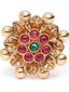 Gold Plated Ruby Aura Adjustable Ring