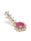 Roohani American Diamond High Low Ruby Necklace Set