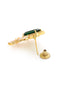22K Gold Plated Emerald Fern Muse Stud Earrings