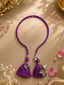 Nuyug Purple Floral Tassel Lumba Rakhi