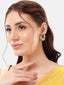 22K Gold Plated Emerald Fern Muse Stud Earrings