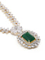 Dazzling american diamond emerald coctail necklace set