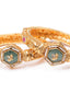 Gold Plated Emerald Heritage Bangle Set
