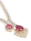 Roohani American Diamond High Low Ruby Necklace Set