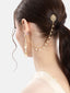 Fern Motif Pearl Drape Drop Earchain