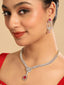American Diamond Crimson Knot Necklace Set