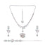 Rhodium Plated Mint Charm Necklace Set