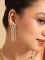 American Diamond Emerald Fern Dew Necklace Set