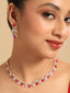 American Diamond Ruby Rhythm Necklace Set