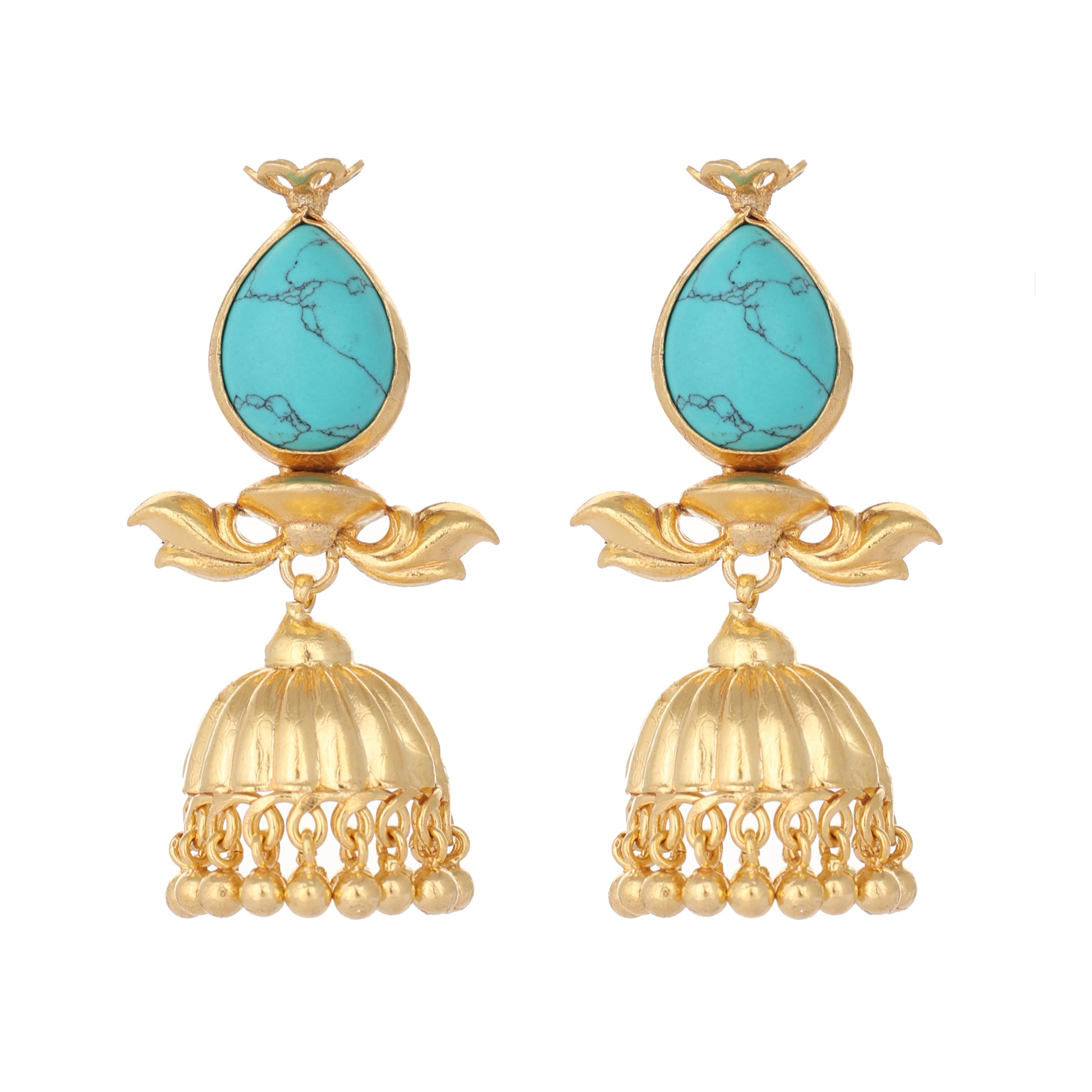 22K Gold Plated Turquoise Grace Earrings
