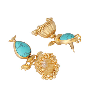 22K Gold Plated Turquoise Grace Earrings