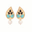 22K Gold Plated Black Paisley Earrings