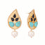 22K Gold Plated Black Paisley Earrings