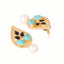 22K Gold Plated Black Paisley Earrings