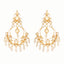 22K Gold Plated Kundan Studded Contemporary Shaped Pearl Drop Chandbalis
