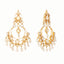 22K Gold Plated Kundan Studded Contemporary Shaped Pearl Drop Chandbalis