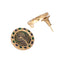 22K Gold Plated Contemporary Round Shaped Enamel Studs