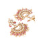 22k Gold-Plated Kundan Chandbali Earrings with Pink Stones