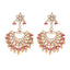 22k Gold-Plated Kundan Chandbali Earrings with Pink Stones