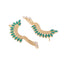 22K Gold Plated Faux Emerald Studded Contemporary Ear Cuff Earrings