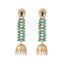 22K Gold Plated Green Fern Earrings