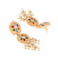 22K Gold Plated Navratan Kundan Studded Traditional Petal Motif Drop Dangler Earrings