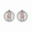 Rhodium-Plated Zircon Studded Contemporary Peacock Stud Earrings