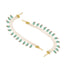 22K Gold Plated Triple Pearl Chain Aqua Chalcedony Stones Layered Ear Chain