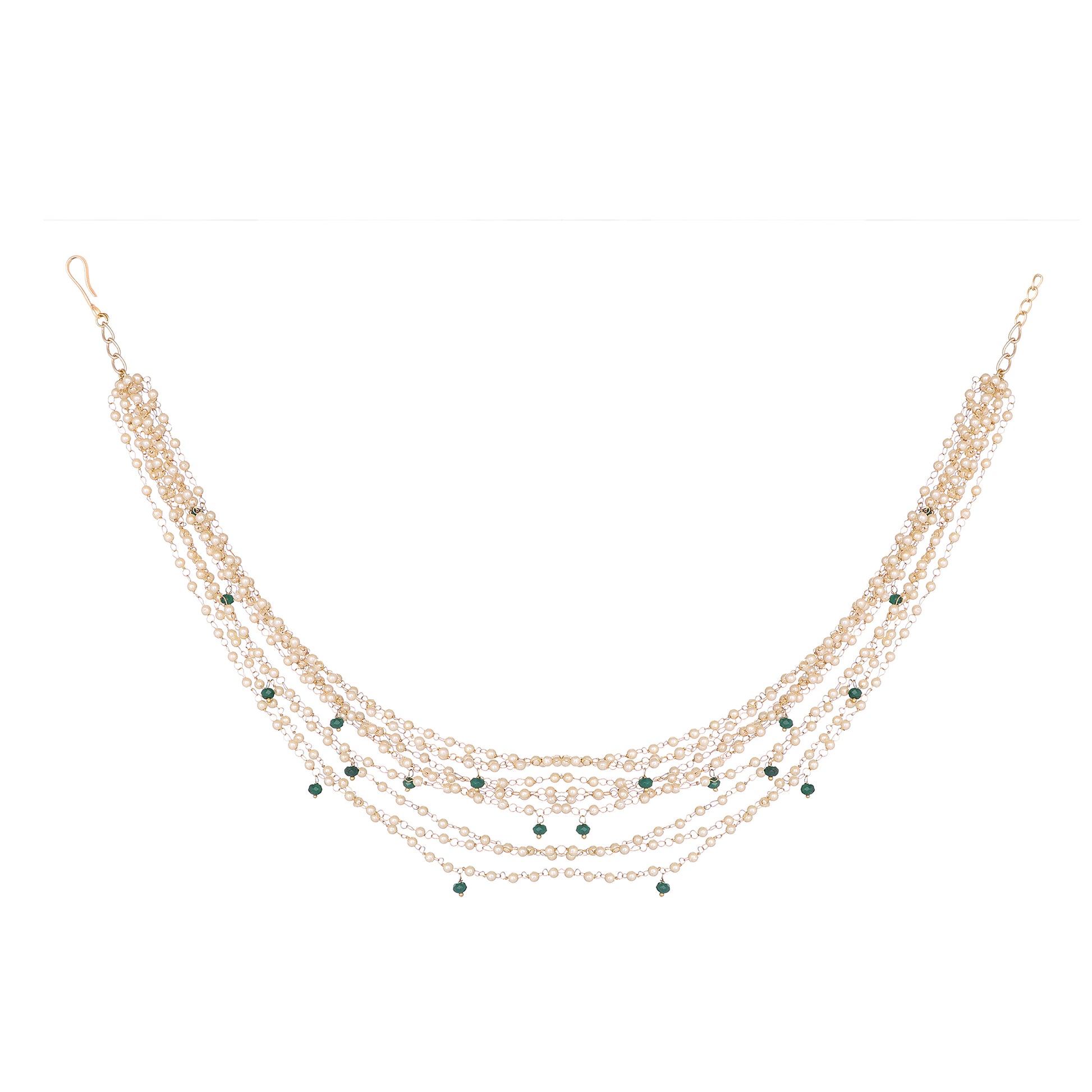 22K Gold-Plated Multiple Pearl Strings Layered Necklace