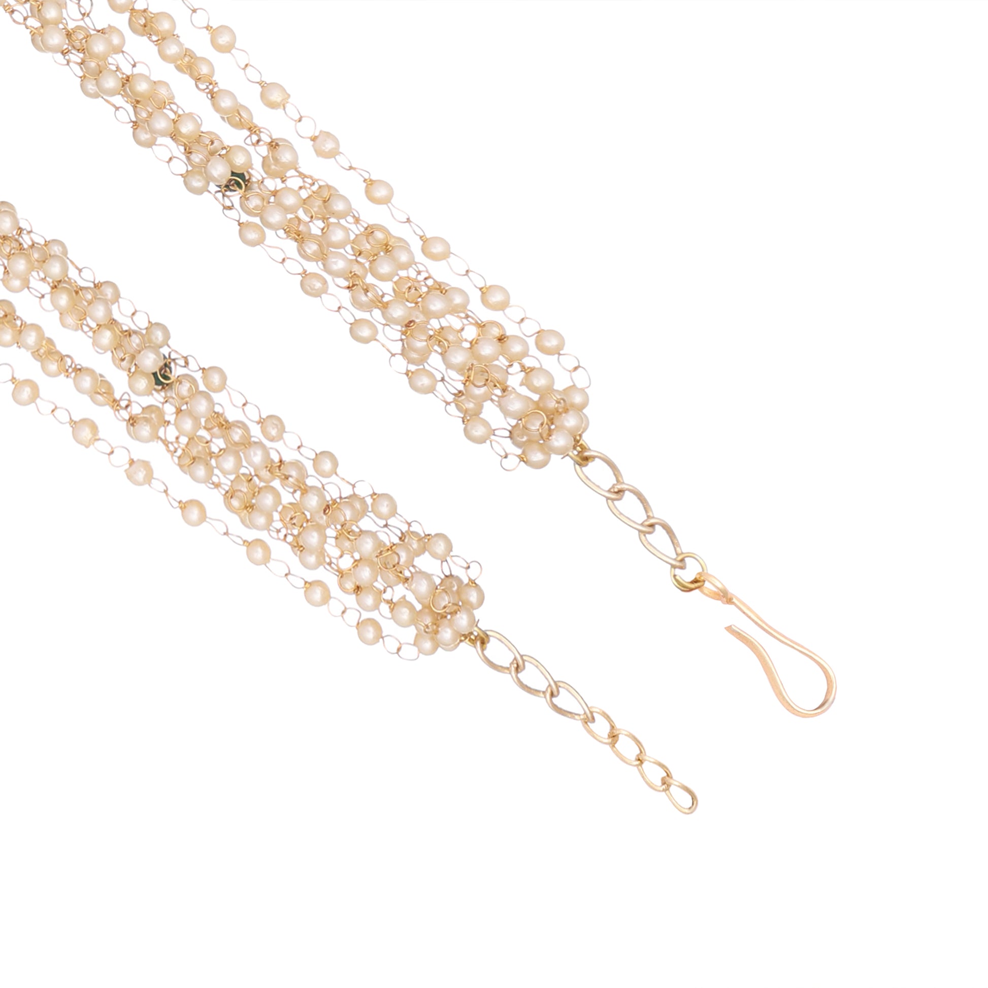 22K Gold-Plated Multiple Pearl Strings Layered Necklace