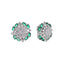 Rhodium Plated Emerald Grace Stud Earrings