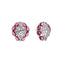 Rhodium Plated Ruby Grace Stud Earrings