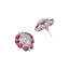 Rhodium Plated Ruby Grace Stud Earrings
