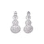 Rhodium Plated Verdant Veil Dangler Earrings