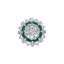 Rhodium Plated Emerald Spark Adjustable Ring