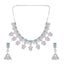 Rhodium Plated Vivid Sage Necklace Set