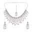 Rhodium Plated Rose Blush Radiance Necklace Set
