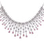 Rhodium Plated Rose Blush Radiance Necklace Set