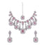 Rhodium Plated Pink Whisper Necklace Set