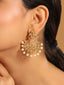22K Gold Plated Kundan Chandbali Pearl Elegance Earrings